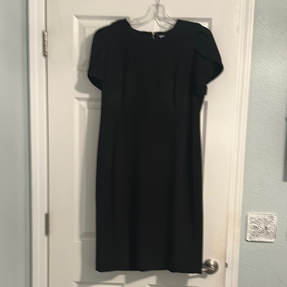 Calvin Klein Black Sheath Mini Dress Crew Neck